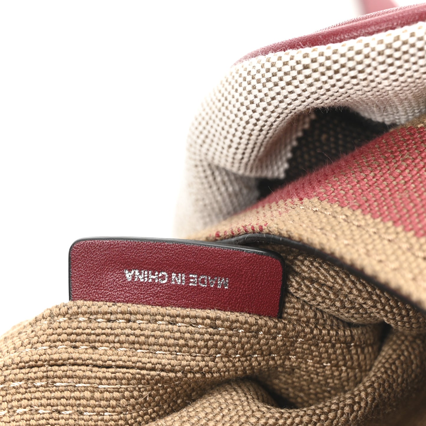 Canvas Mega Check Mini Ashby Tassel Crossbody Burgundy Red