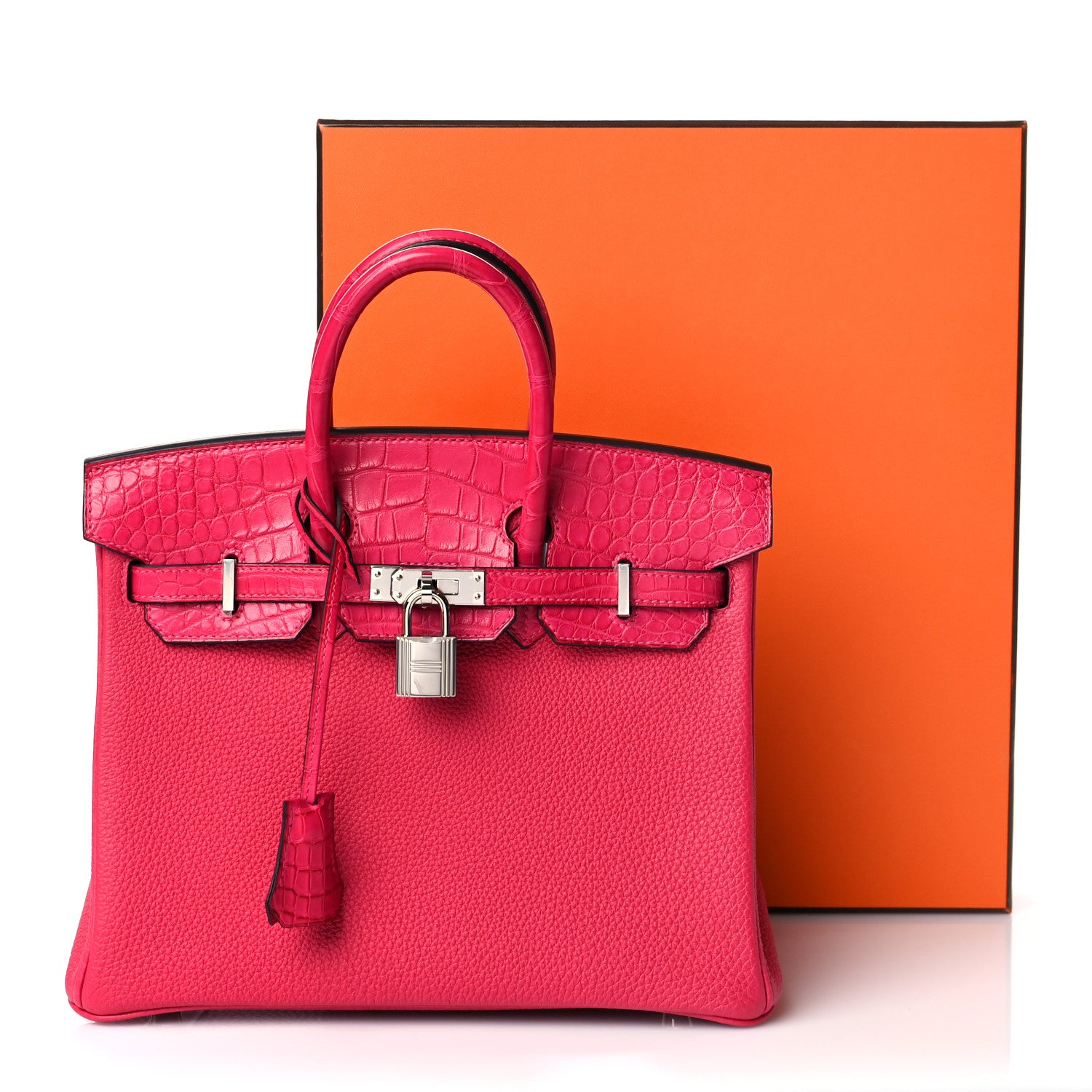 Hermes Togo Matte Alligator Birkin Touch 25 Framboise 11 of 11