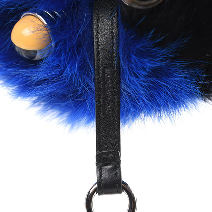 Fendi Mink Fur Spring Eyes Monster Bag Bug Charm Black Blue 3 of 3