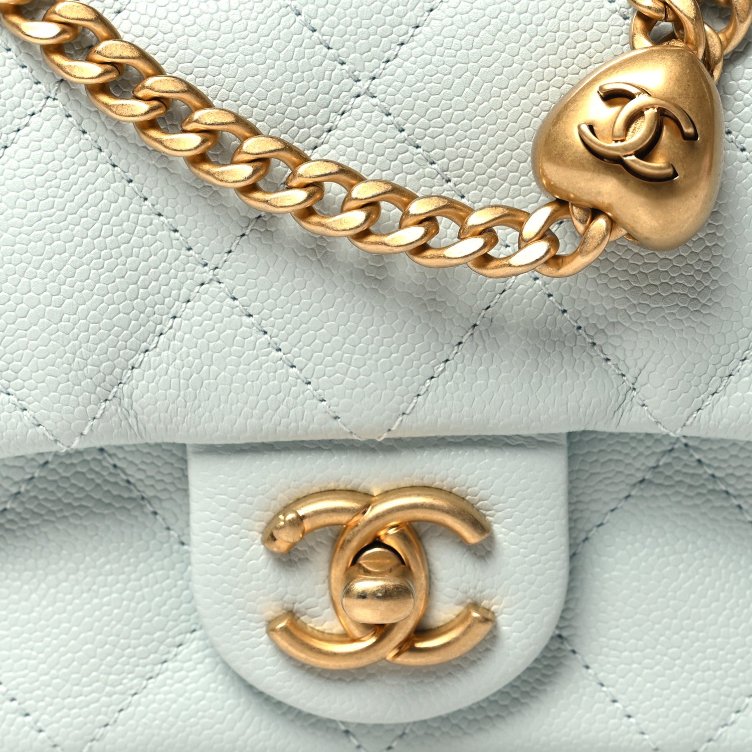 Chanel Caviar Quilted Mini Rectangular Sweetheart Flap Light Blue 8 of 10