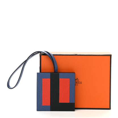 Hermes Epsom Sombrero Chevre Mysore Lettre Au Carre L Charm Bleu Brighton Capucine Bleu Obscur 3 of 3