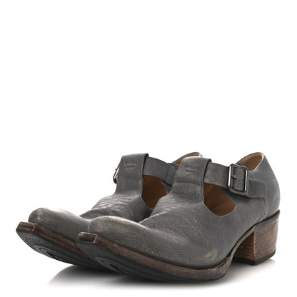 Prada Antique Calfskin Mens Buckle Loafers 9.5 Mercurio 4 of 11