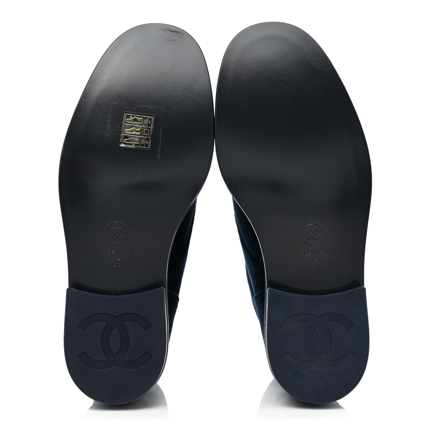 Velvet Patent Cap Toe CC Lace Up Combat Boots 37 Blue Black
