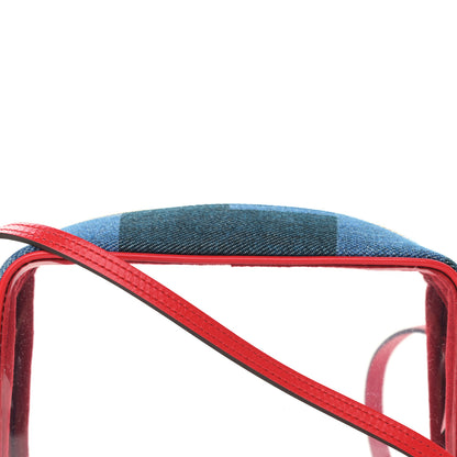 Louis Vuitton Denim Damier Monogram Patchwork PVC Beach Pouch Blue Rouge 7 of 9