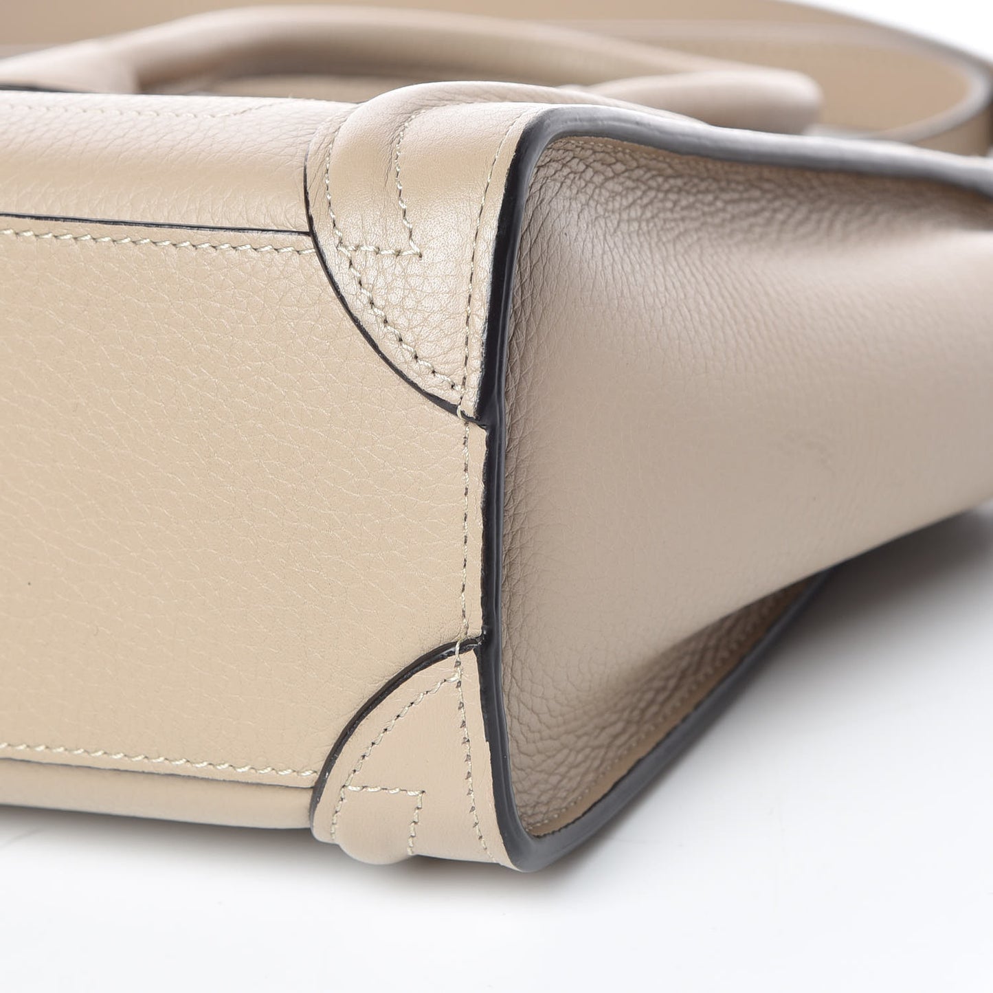 Drummed Calfskin Nano Luggage Dune
