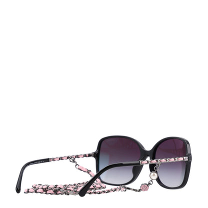 Chanel Acetate Metal Lambskin Square Chain Sunglasses 5210-Q-A Black Pink 4 of 8