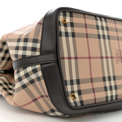 Burberry Haymarket Check Medium Golderton Tote Chocolate 8 of 10