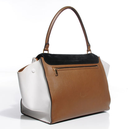 Celine Calfskin Suede Large Tri-Color Trapeze Black 3 of 7