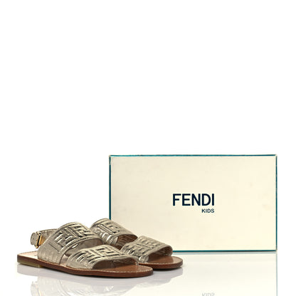 Fendi Metallic Nappa FF Embossed Slingback Slide Sandals 37 Gold 8 of 8