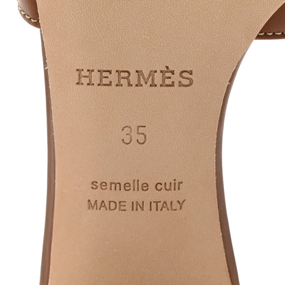 Hermes Calfskin Oasis Sandals 35 Gold 8 of 9