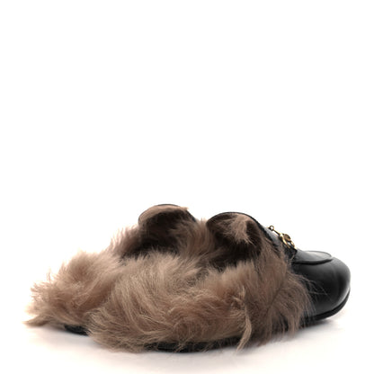 Gucci Calfskin Fur Womens Princetown Slippers 39.5 Black 4 of 10
