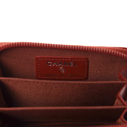 Chanel Caviar Quilted Boy Zip Around Coin Purse Wallet Red 6 of 7