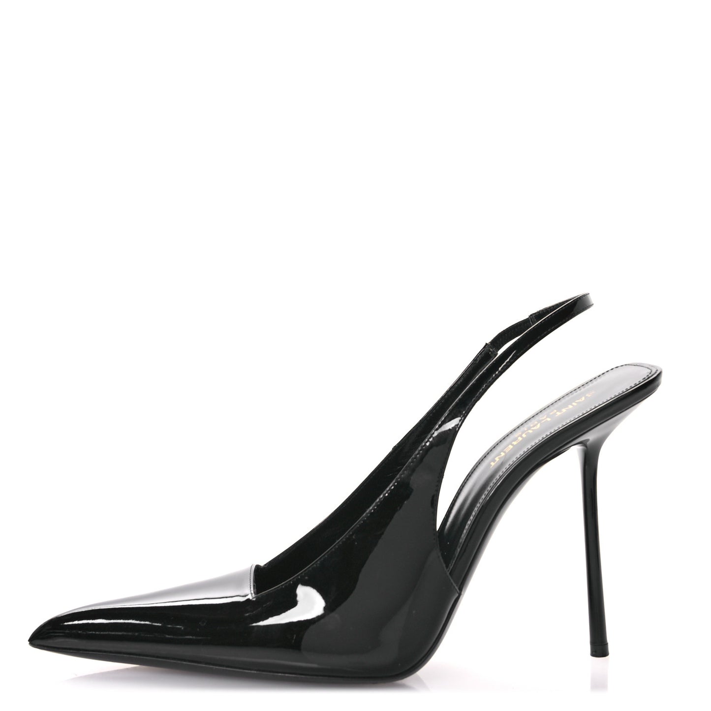 Patent Calfskin Kiss 105 Slingback Pumps 41 Black