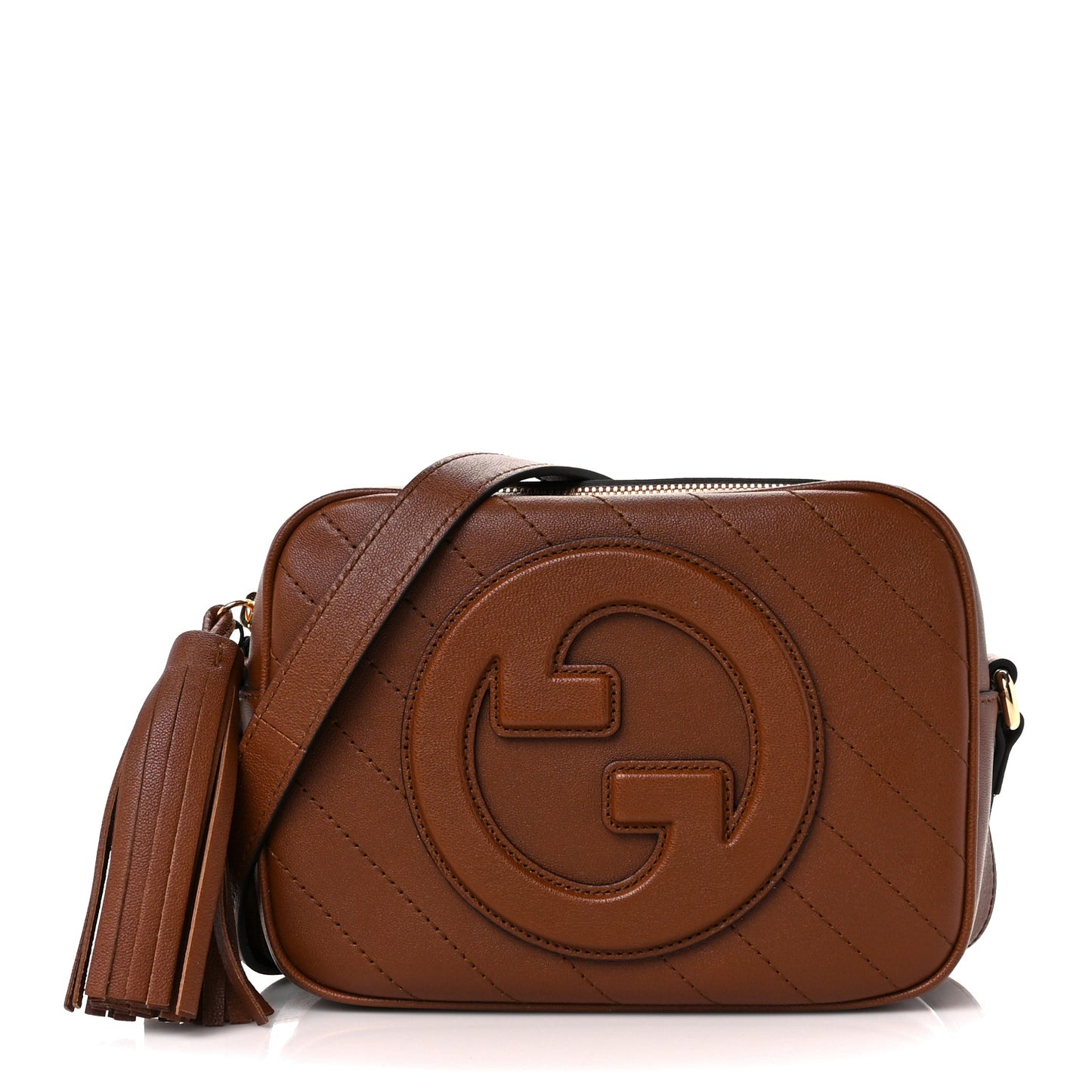 Sakai Be Green Calfskin Diagonal Stitched Small Blondie Shoulder Bag Cuir