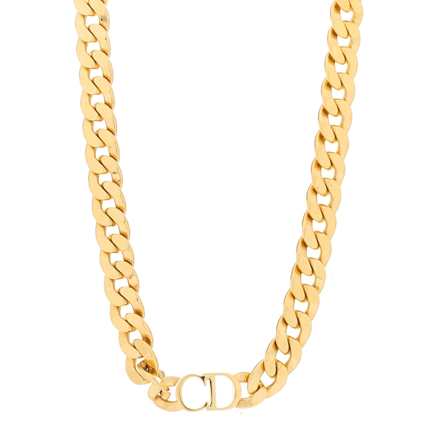 Christian Dior Metal Danseuse Etoile Chain Choker Necklace Gold 1 of 4
