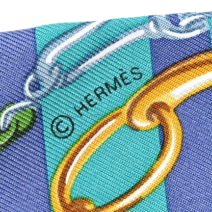 Hermes Silk Brides de Gala Bayaderes Twilly Turquoise Indigo Vert 3 of 4