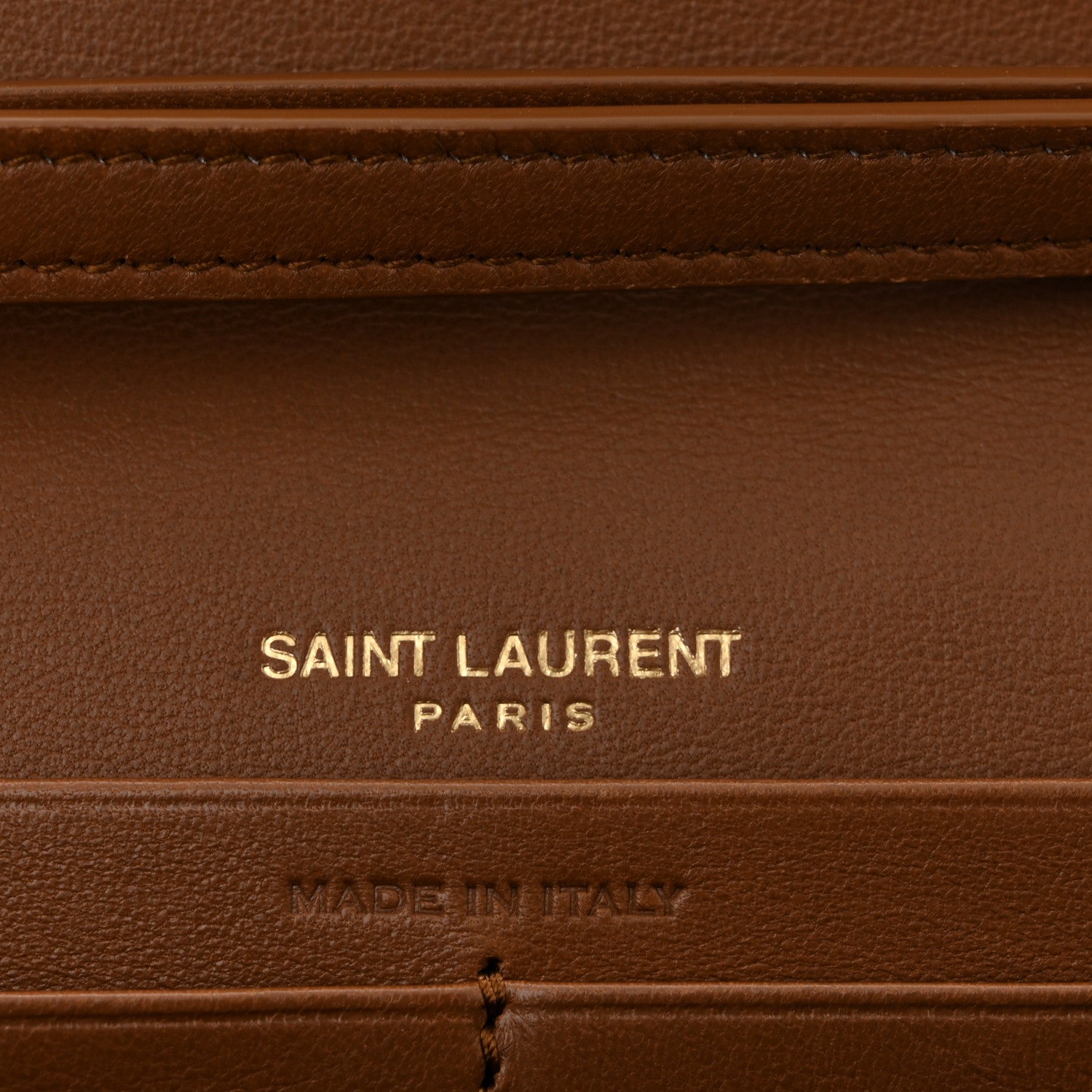 Saint Laurent Lambskin Carre Quilted Cassandre Chain Wallet Fox 6 of 11