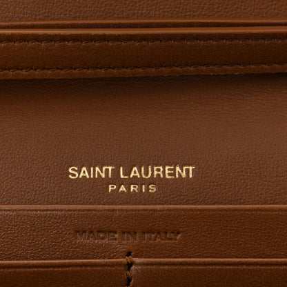 Saint Laurent Lambskin Carre Quilted Cassandre Chain Wallet Fox 6 of 11