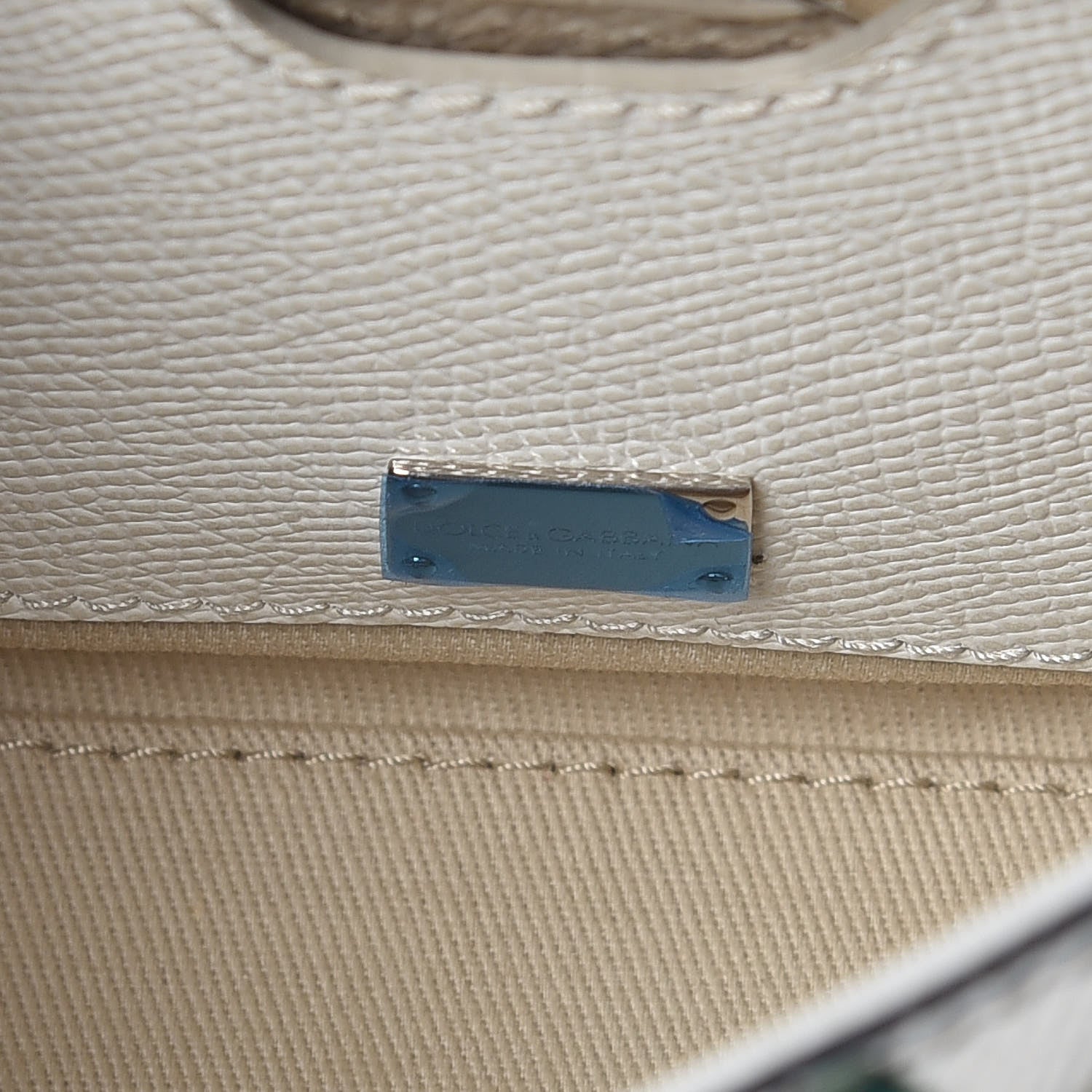 Dolce & Gabbana Dauphine Small Miss Sicily Anchor Satchel White Blue 9 of 9