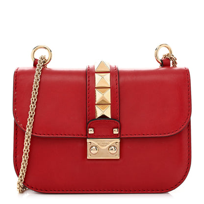Valentino Garavani Vitello Small Glam Lock Rockstud Flap Red 1 of 16
