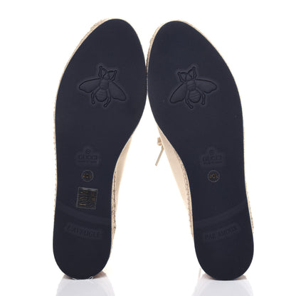 Gucci Canvas Logo Lace-Up Platform Espadrilles 40.5 Greggio Grege 5 of 16