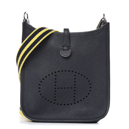 Hermes Epsom Amazone Evelyne TPM Bleu Indigo Lime 1 of 12