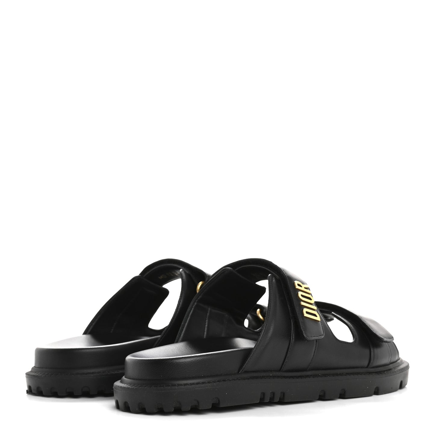 Lambskin Dioract 10mm Slide Sandals 41 Black