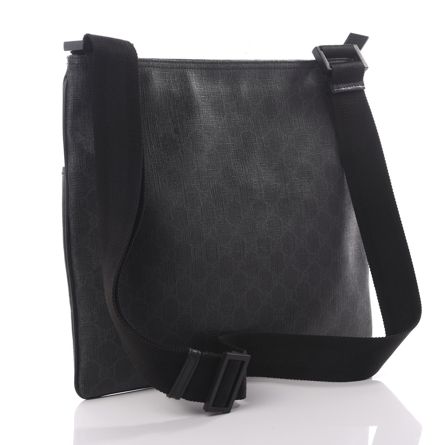 Gucci GG Plus Monogram Medium Flat Messenger Bag Black 2 of 8