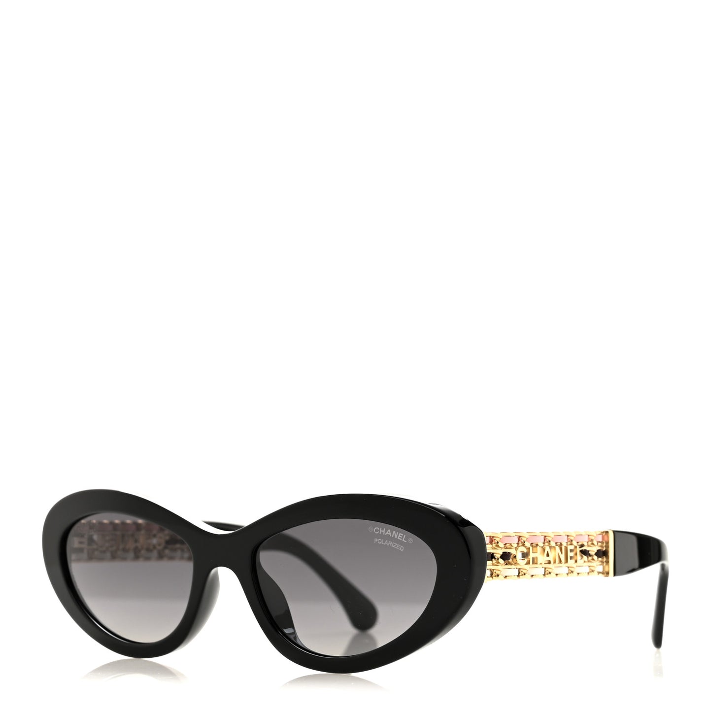 Acetate Lambskin Cat Eye Sunglasses 5538-Q-A Black Multicolor