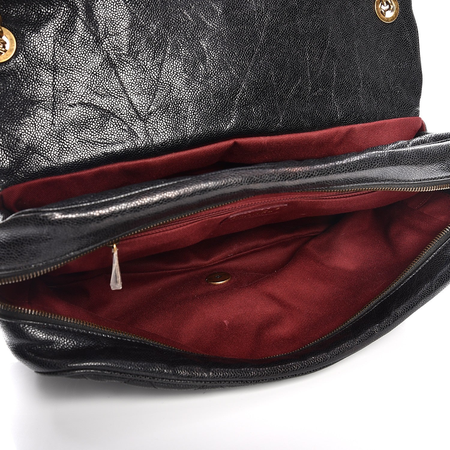 Chanel Crumpled Grained Calfskin Quilted Large Shiva Flap Black 5 of 12