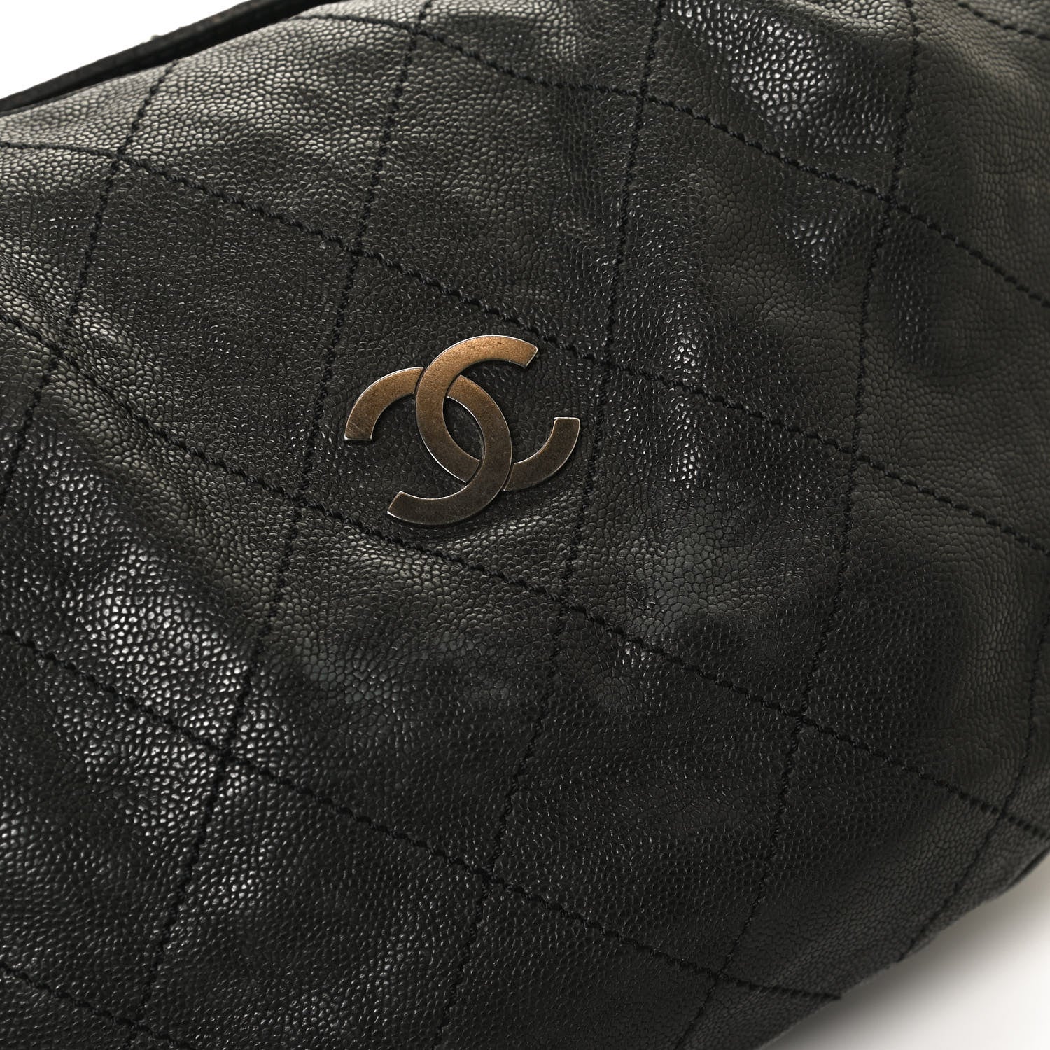 Chanel Caviar Stitched Large Outdoor Hobo Black 11 of 12