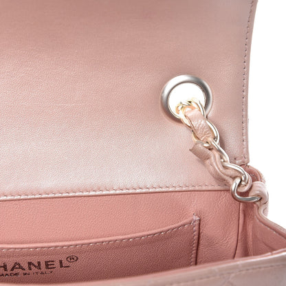 Chanel Metallic Lambskin Quilted Extra Mini Flap Light Pink 8 of 9