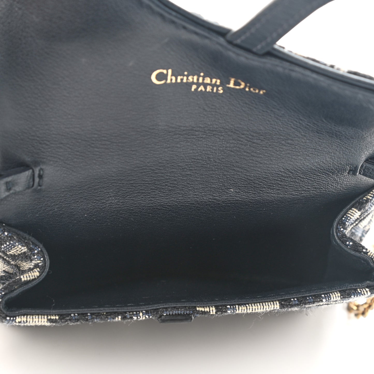 Oblique Nano Saddle Chain Pouch Blue