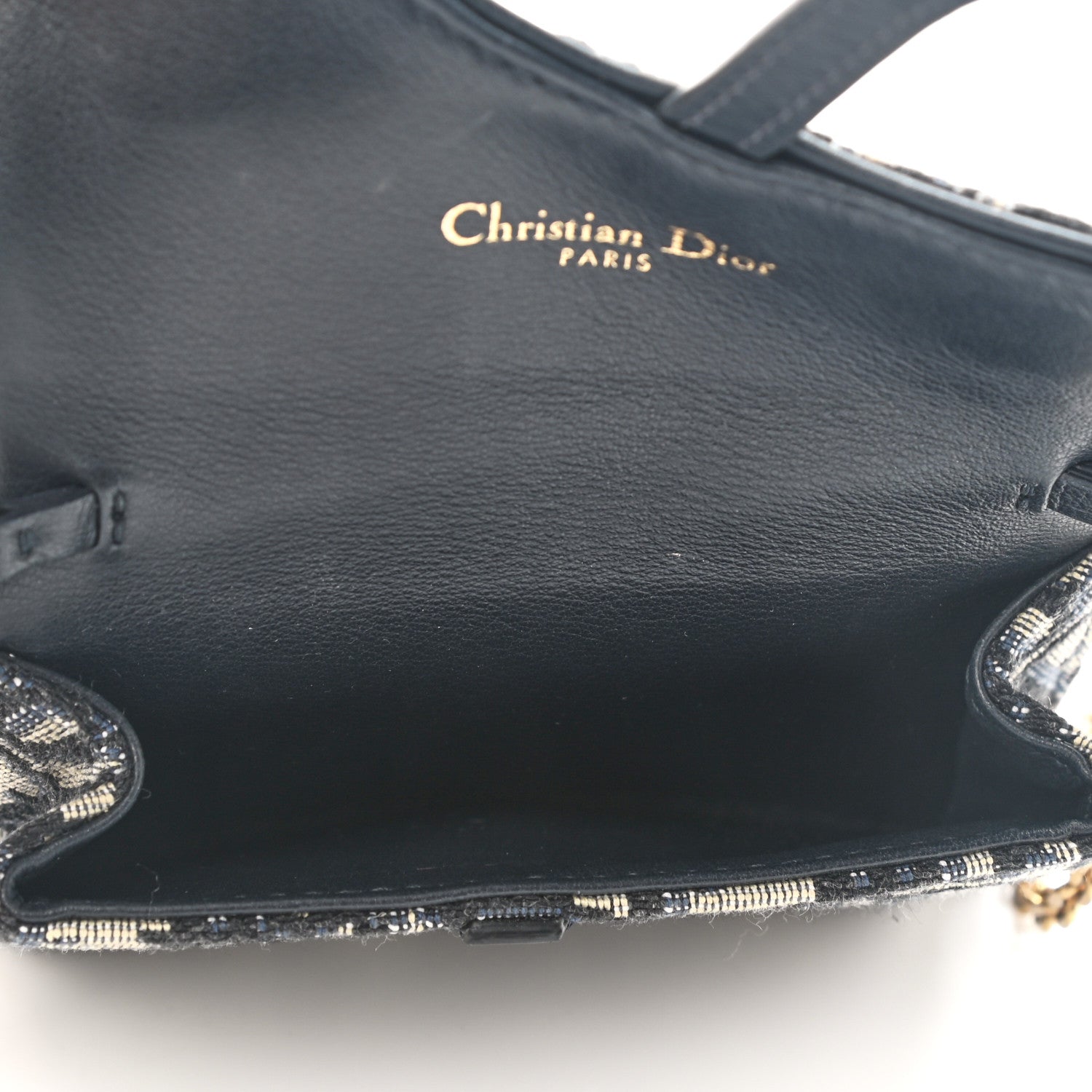 Christian Dior Oblique Nano Saddle Chain Pouch Blue 5 of 8