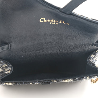 Christian Dior Oblique Nano Saddle Chain Pouch Blue 5 of 8