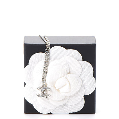 Chanel Crystal Timeless CC Necklace Silver 7 of 7