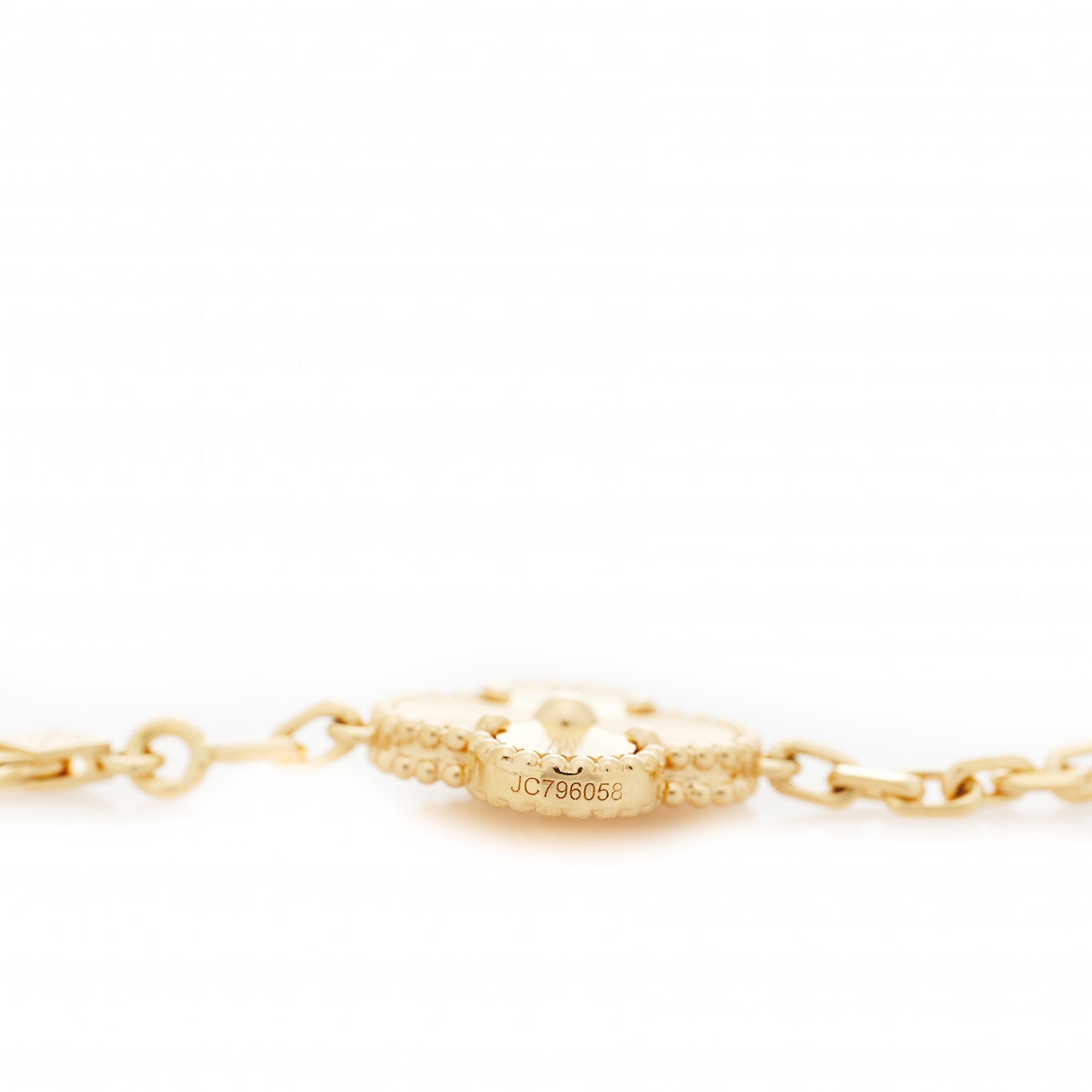 18K Yellow Gold 5 Motifs Guilloche Vintage Alhambra Bracelet