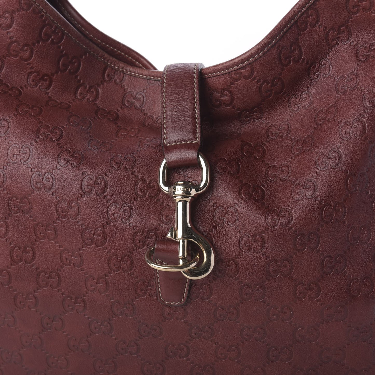 Guccissima Large Jackie O Bouvier Hobo Dark Red