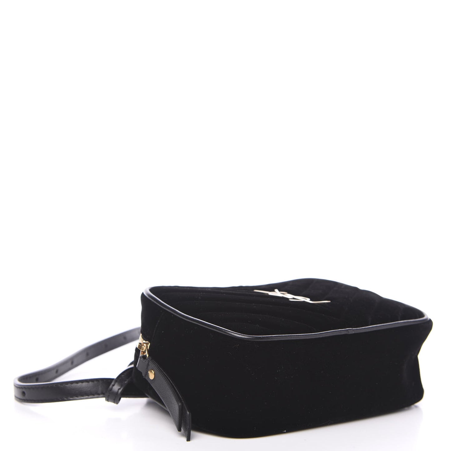 Velour Matelasse Monogram Lou Belt Bag Black
