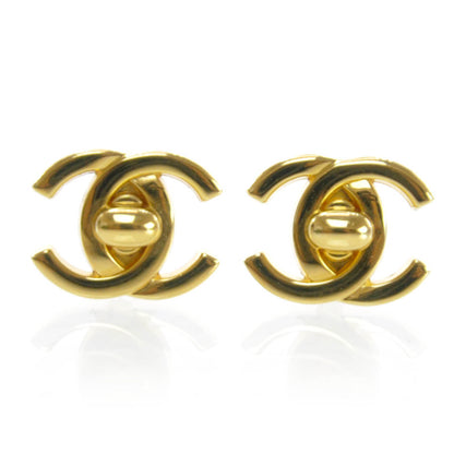 Chanel Metal CC Turnlock Clip On Earrings Gold 1 of 4