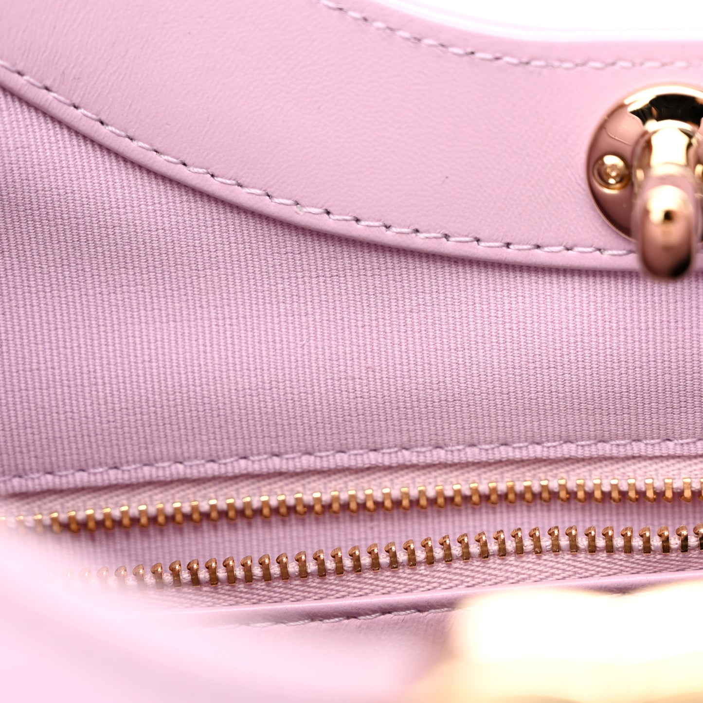 Shiny Lambskin Quilted 31 Shopping Bag Light Purple