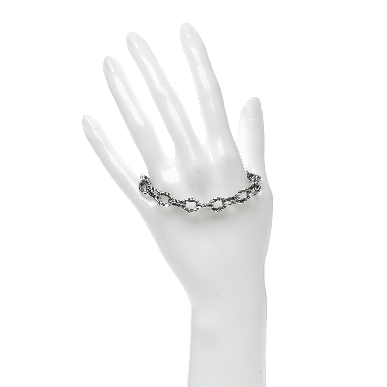 David Yurman Sterling Silver 8mm Twist Link Chain Bracelet 2 of 4