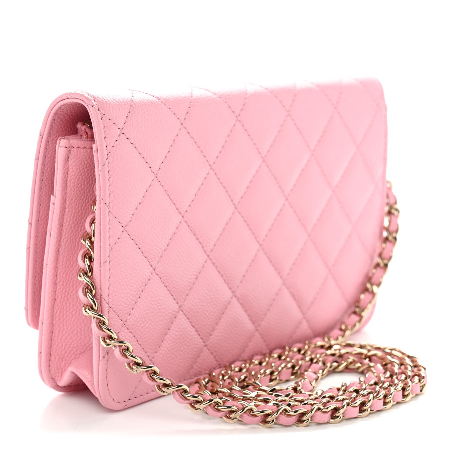 Caviar Quilted Multi Chain Wallet On Chain WOC Light Pink