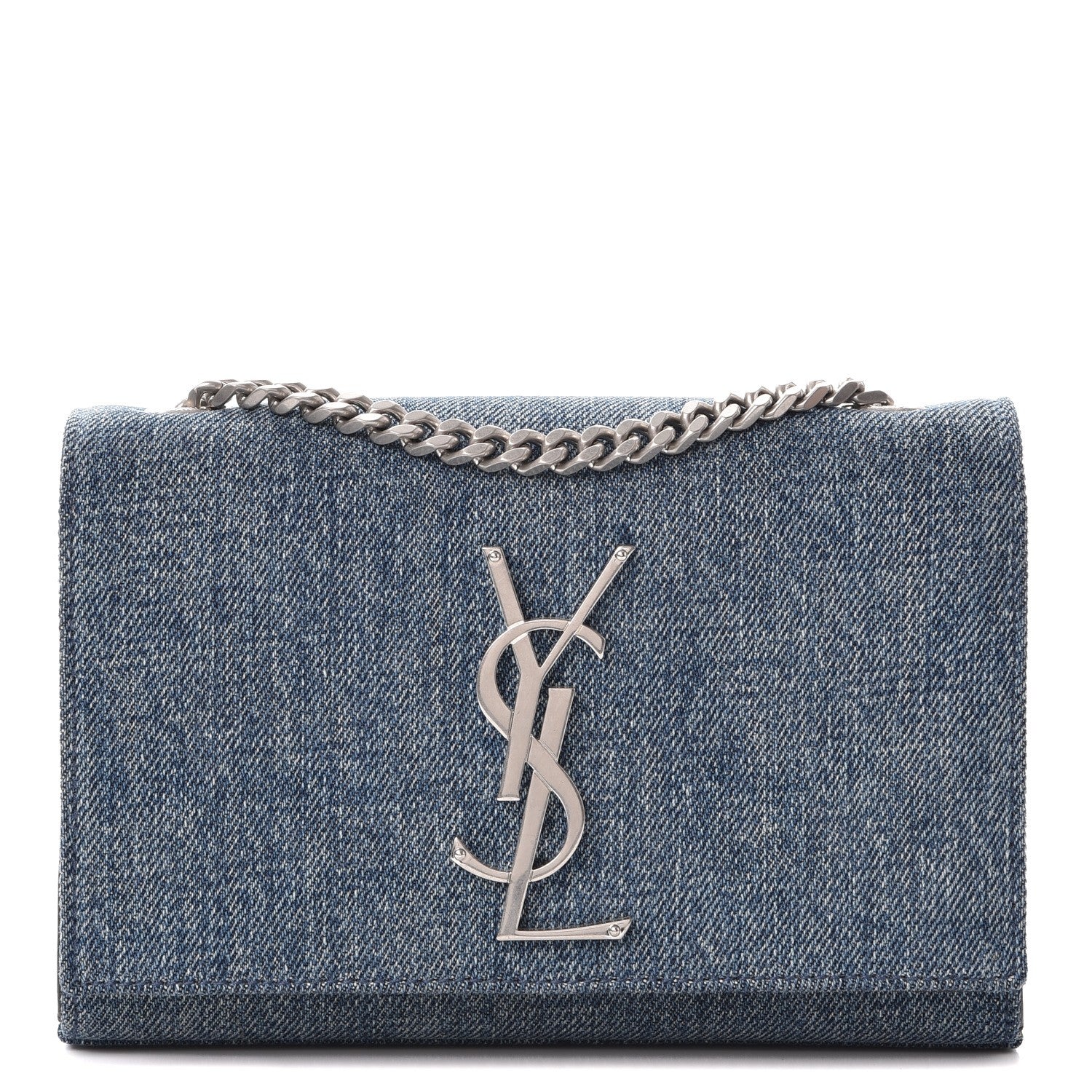 Saint Laurent Denim Small Classic Monogram Satchel Blue 1 of 9