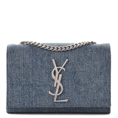 Saint Laurent Denim Small Classic Monogram Satchel Blue 1 of 9