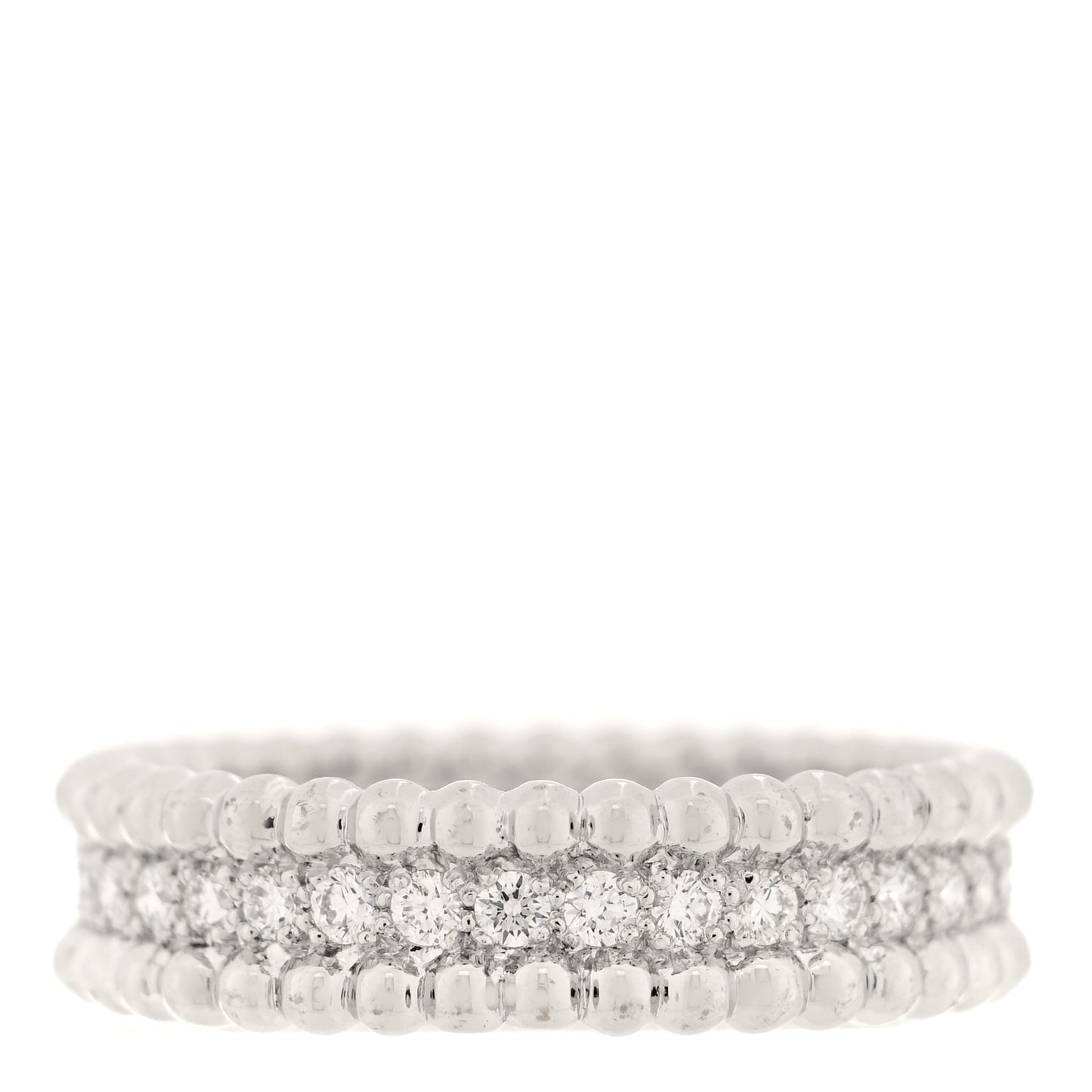 18K White Gold Diamond Perlee 1 Row Ring 55 7.25