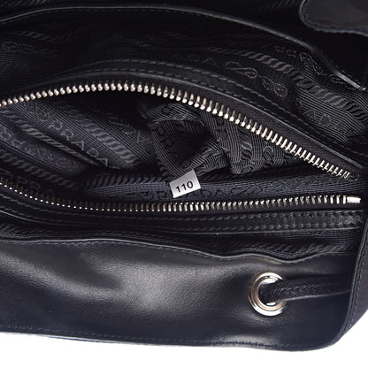Prada Tessuto Nylon Saffiano Fur Backpack Black 7 of 12