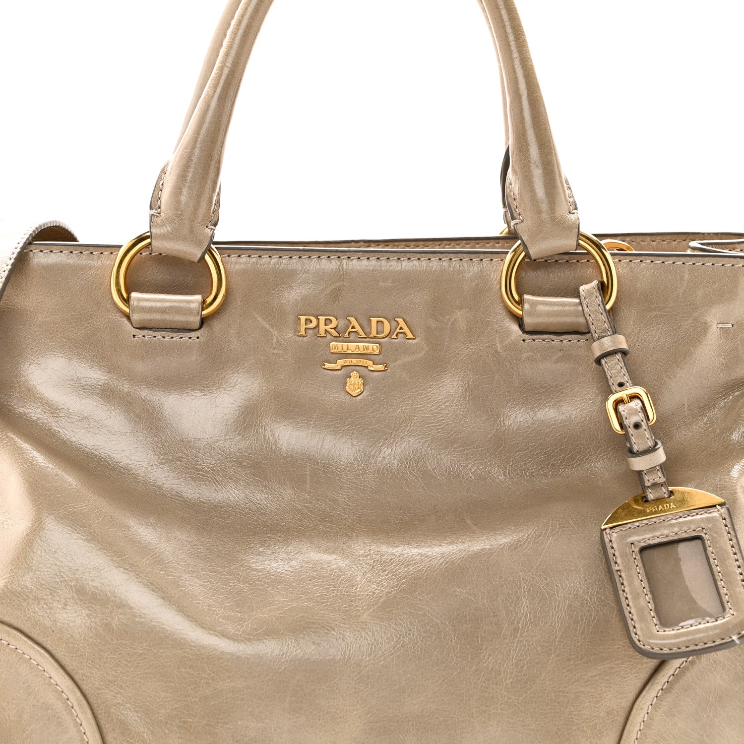 Prada Vitello Shine Shopping Satchel Pomice 7 of 9