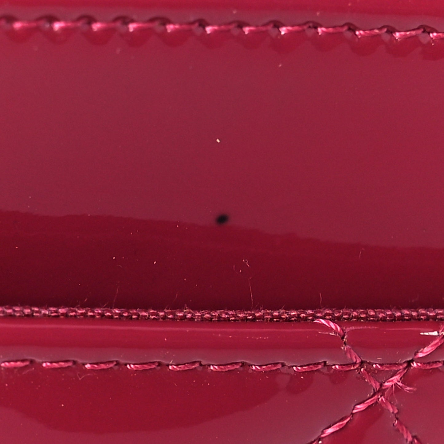 Patent Quilted Brilliant Wallet On Chain WOC Dark Pink