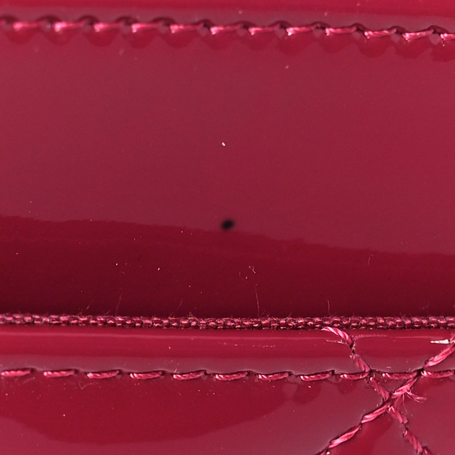 Chanel Patent Quilted Brilliant Wallet On Chain WOC Dark Pink 11 of 13